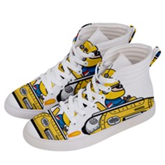 Cartoon Space Racer Galaxy Science Men s Hi-top Skate Sneakers by Wegoenart