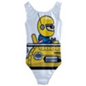 Cartoon Space Racer Galaxy Science Kids  Cut-Out Back One Piece Swimsuit View1