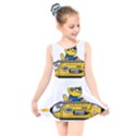 Cartoon Space Racer Galaxy Science Kids  Skater Dress Swimsuit View1