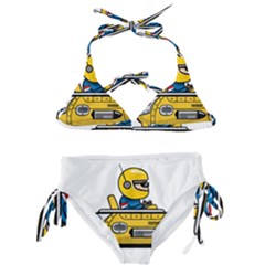 Cartoon Space Racer Galaxy Science Kids  Classic Bikini Set by Wegoenart