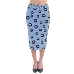 Totoro - Soot Sprites Pattern Velvet Midi Pencil Skirt by Valentinaart