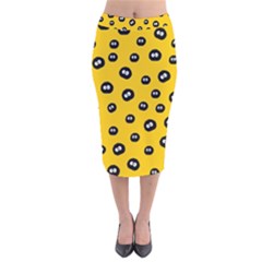 Totoro - Soot Sprites Pattern Velvet Midi Pencil Skirt by Valentinaart