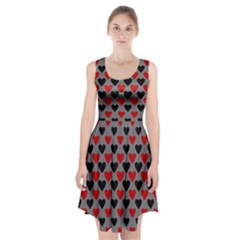 Red & Black Hearts - Grey Racerback Midi Dress by WensdaiAmbrose