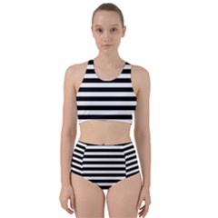 Black Stripes Racer Back Bikini Set by snowwhitegirl