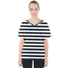 Black Stripes V-neck Dolman Drape Top by snowwhitegirl