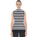 Black Stripes Mock Neck Shell Top View1