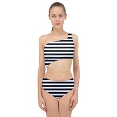 Black Stripes Spliced Up Two Piece Swimsuit by snowwhitegirl