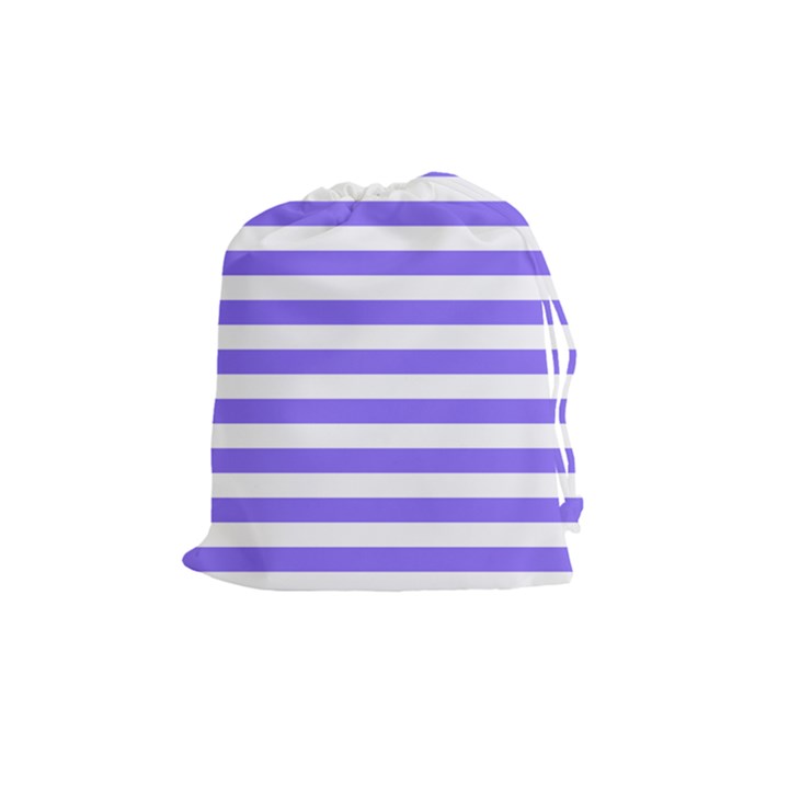 Lilac Purple Stripes Drawstring Pouch (Medium)