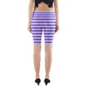 Lilac Purple Stripes Yoga Cropped Leggings View2