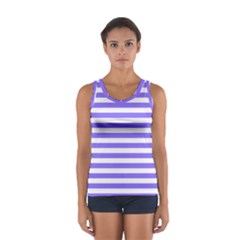 Lilac Purple Stripes Sport Tank Top  by snowwhitegirl