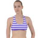 Lilac Purple Stripes Criss Cross Racerback Sports Bra View1