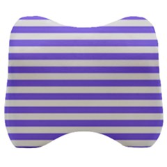 Lilac Purple Stripes Velour Head Support Cushion by snowwhitegirl