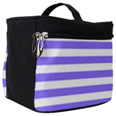 Lilac Purple Stripes Make Up Travel Bag (big) by snowwhitegirl