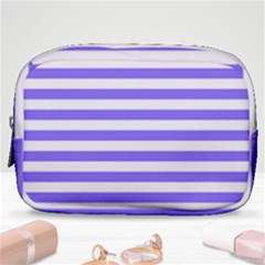 Lilac Purple Stripes Make Up Pouch (small) by snowwhitegirl