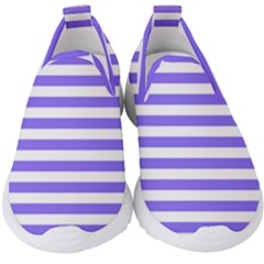 Lilac Purple Stripes Kids  Slip On Sneakers by snowwhitegirl