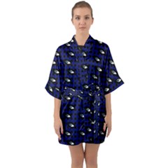 Eyes Blue Plaid Quarter Sleeve Kimono Robe by snowwhitegirl