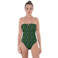 Eyes Green Plaid Tie Back One Piece Swimsuit by snowwhitegirl