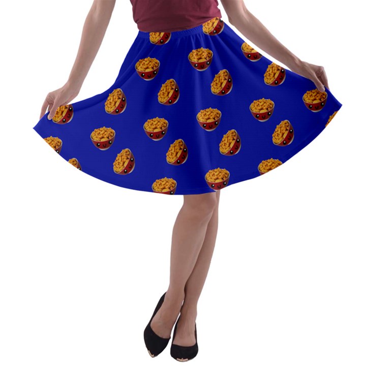 Kawaii Chips Blue A-line Skater Skirt