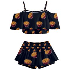 Kawaii Chips Black Kids  Off Shoulder Skirt Bikini by snowwhitegirl