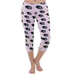 Eyes Pink Capri Yoga Leggings by snowwhitegirl