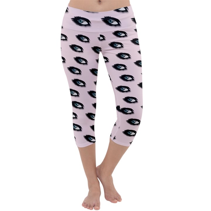 Eyes Pink Capri Yoga Leggings