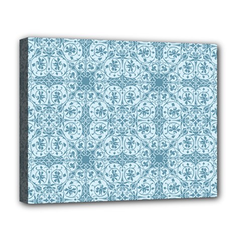 Ornamental Blue Deluxe Canvas 20  X 16  (stretched) by snowwhitegirl