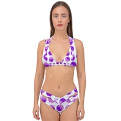 Kawaii Grape Jam Jar Pattern Double Strap Halter Bikini Set by snowwhitegirl