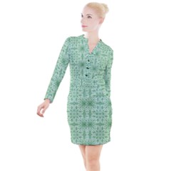 Ornamental Green Button Long Sleeve Dress by snowwhitegirl