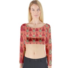 Pears Red Long Sleeve Crop Top by snowwhitegirl