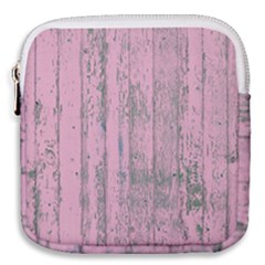 Old Pink Wood Wall Mini Square Pouch by snowwhitegirl