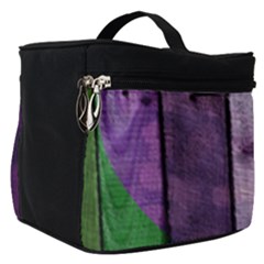 Wood Wall Heart Purple Green Make Up Travel Bag (small) by snowwhitegirl