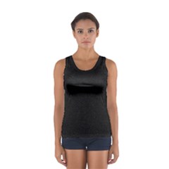 Black Glitter Sport Tank Top  by snowwhitegirl