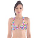 Colorful Leaves Plunge Bikini Top View1