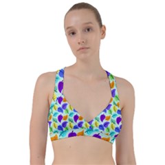 Colorful Leaves Blue Sweetheart Sports Bra by snowwhitegirl