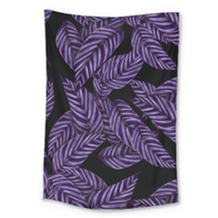 Tropical Leaves Purple Large Tapestry by snowwhitegirl