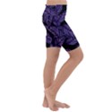 Tropical Leaves Purple Kids  Lightweight Velour Cropped Yoga Leggings View3