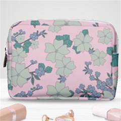 Vintage Floral Lilac Pattern Pink Make Up Pouch (medium) by snowwhitegirl