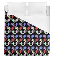 Colorful Cherubs Black Duvet Cover (queen Size) by snowwhitegirl