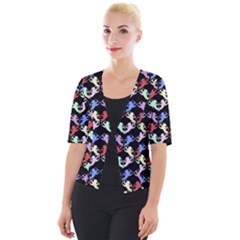 Colorful Cherubs Black Cropped Button Cardigan by snowwhitegirl