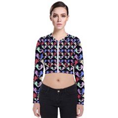 Colorful Cherubs Black Long Sleeve Zip Up Bomber Jacket by snowwhitegirl