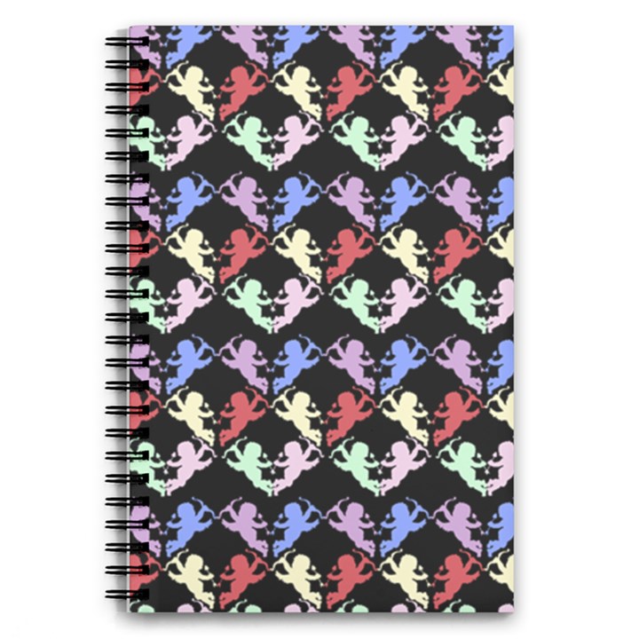 Colorful Cherubs Black 5.5  x 8.5  Notebook