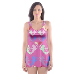 Colorful Cherubs Pink Skater Dress Swimsuit by snowwhitegirl