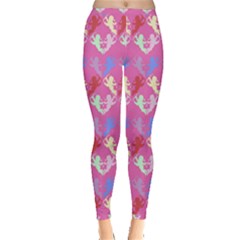 Colorful Cherubs Pink Inside Out Leggings by snowwhitegirl