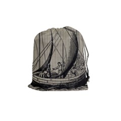 Vintage Ship Drawstring Pouch (medium) by snowwhitegirl