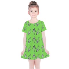 Skeleton Green Kids  Simple Cotton Dress by snowwhitegirl