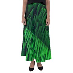 Fractal Rendering Background Green Flared Maxi Skirt by Pakrebo