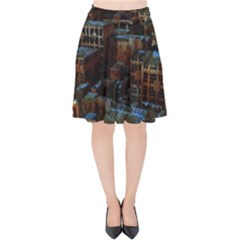 Building Ruins Old Industry Velvet High Waist Skirt by Pakrebo