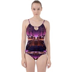 Fractal Mandelbulb 3d Cut Out Top Tankini Set by Pakrebo