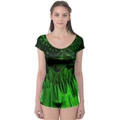 Fractal Rendering Background Green Boyleg Leotard  by Pakrebo