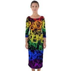 Lgbt Pride Rainbow Gay Lesbian Quarter Sleeve Midi Bodycon Dress by Pakrebo